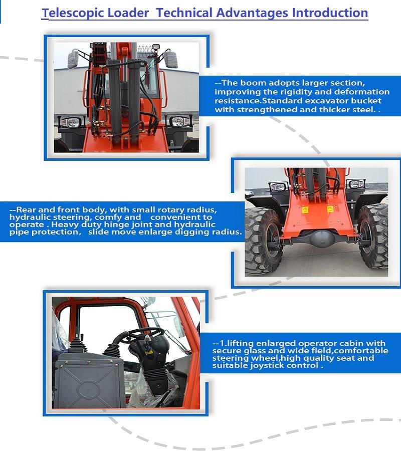 Made in China 1500kg Tl1500 Telescopic Front End Loader (HQ915T) for Sale