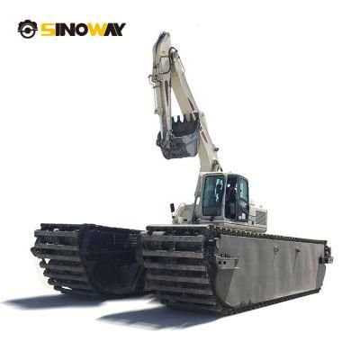Swamp Buggy Excavator Swea220lb Marsh Buggy with Undercarriage Pontoon