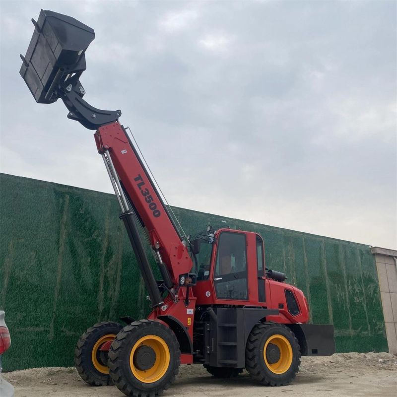 China Factory Wholesale 0.6/0.8/1/1.2/1.5/2 Ton Telescopic Loader Raised Arm Wheel Loader Small Wheel Forklift Site/Farm/Garden CE Certification Euro 5 Engine