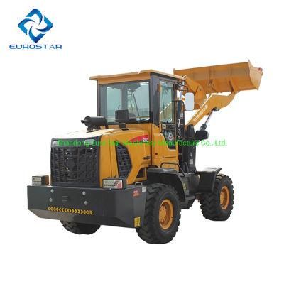 Mini Loader Small Articulated Front End Wheel Loader Construction Machinery Made in China for Bulk Materials and Hard Materials 1.6t 1.8t 2.0t