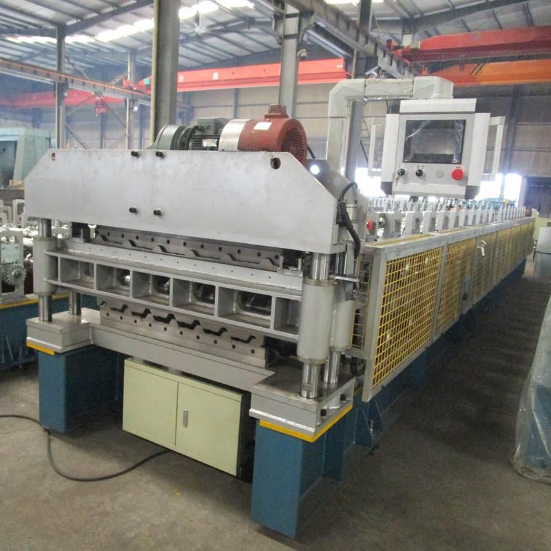 Colored Steel Double Layer Roofing Sheet Metal Plate Two Types Trapezoidal Roof Panel Roll Forming Machine for PPGI