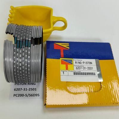 High Quality Diesel Engine Mechanical Parts Piston Ring 6207-31-2501 for Excavator Parts PC200-5 Engine Parst S6d95 Generator Set