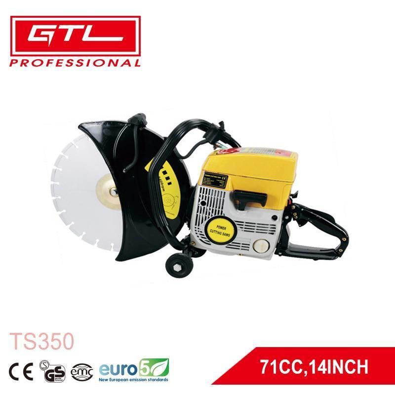 71cc 2 Stroke Gasoline Engine Handhold Construction Equipment Mini Concrete Saw with 350mm (14") Blade (TS350)