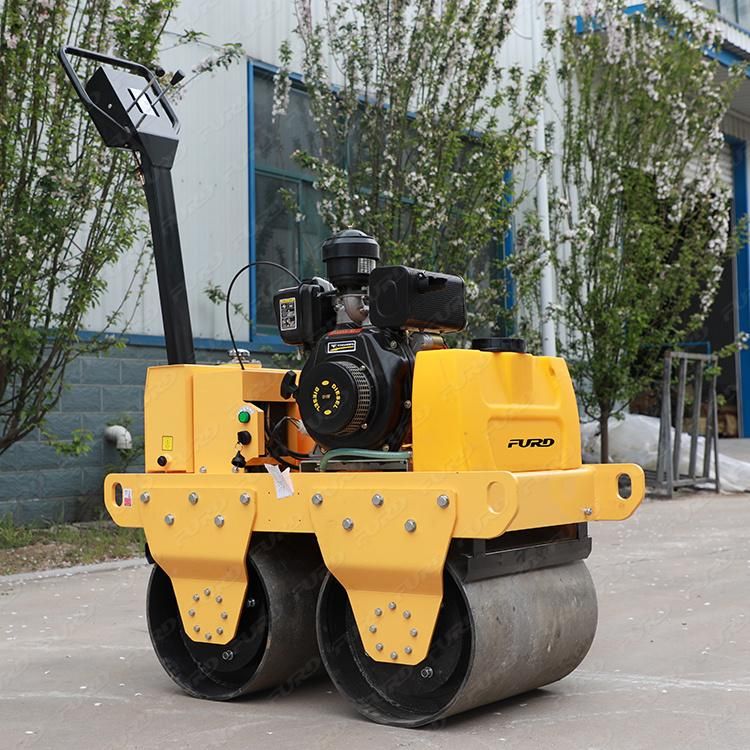 550kg Walk Behind Steel Tandem Drum Road Roller for Sale Mexico