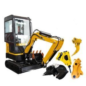 1ton 1.2 Ton Small Mini Excavator Price for Wholesale with Closed Cabin with CE and Certificate