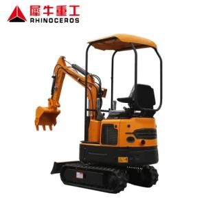 Hot Sale Rhinoceros Xn12 New Hydraulic 1.5km/H 10.3rpm 1000kg Mini Backhoe Excavator