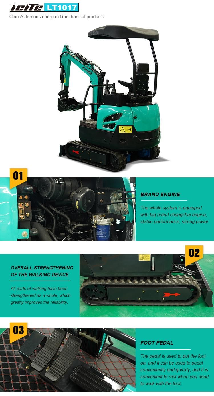 CE ISO EPA China Cheap Home Use New 1ton 2ton Crawler Hydraulic Mini Diesel with Joystick Excavator Factory Prices for Sale