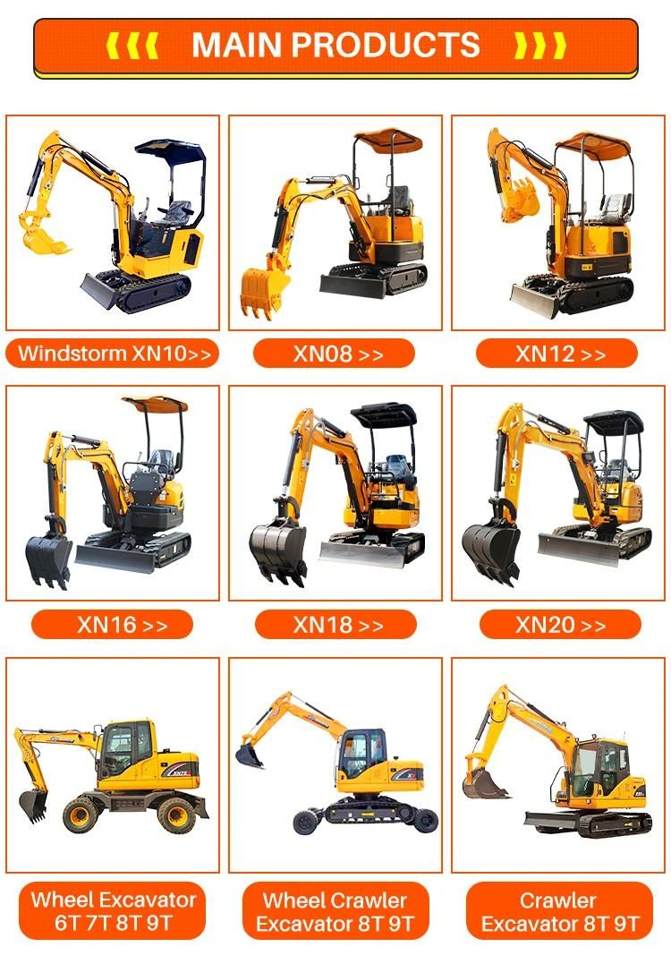 CE EPA China Small Hydraulic Excavators Mini Excavator New Used 2 Ton 3 Ton 4 Ton 5 Ton 8ton Factory Cheaper Price for Mini Excavator Rubber Track for Sale