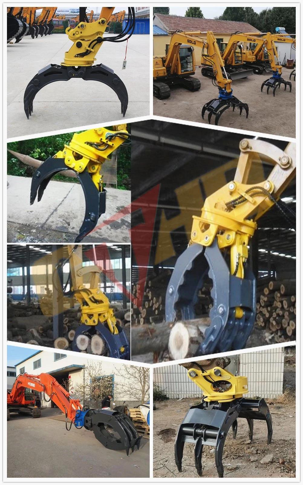 Hydraulic Five Finger Magnetic Sorting Rotating Bucket Excavator Grapple for Backhoes