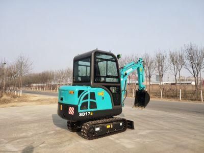 Mini Digger Farm Excavators 1.7 Ton Hydraulic System Perkins Engine for Sale