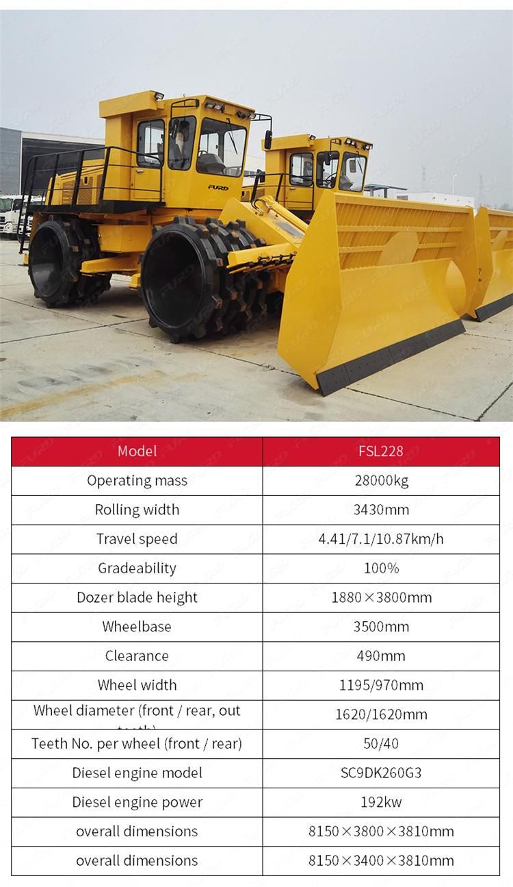 Fully Hydraulic Landfill Compactor Garbage Compactor