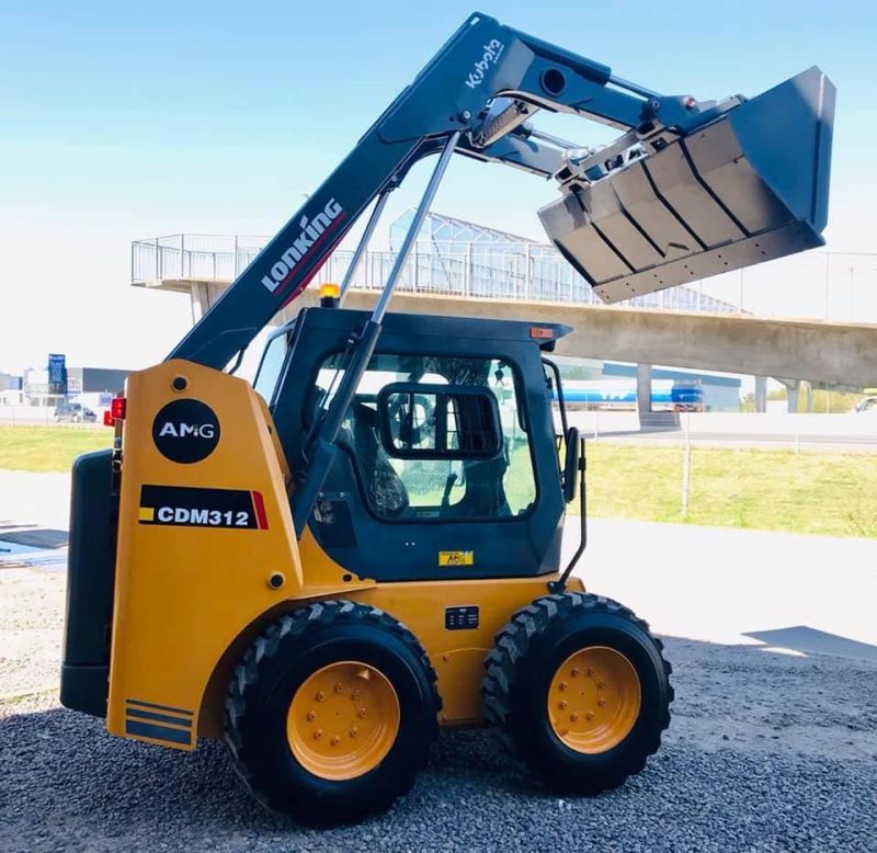 Hydraulic Earthmoving Loader Cdm312 55kw Skid Steer Loader with Solid Tyres