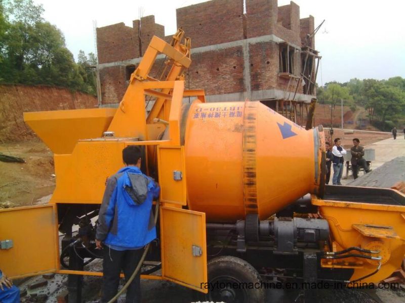 Movable Mobile Trailer Diesel Concrete Pump with Mixer