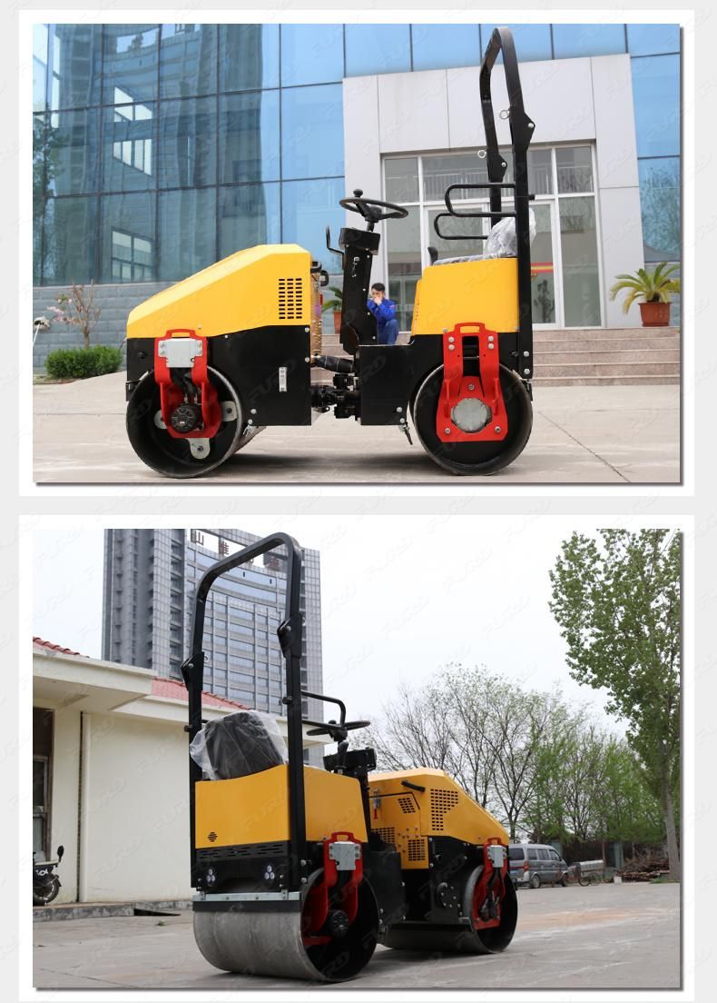 1 Ton Hydraulic Articulated Steering Tandem Asphalt Road Roller Compactor