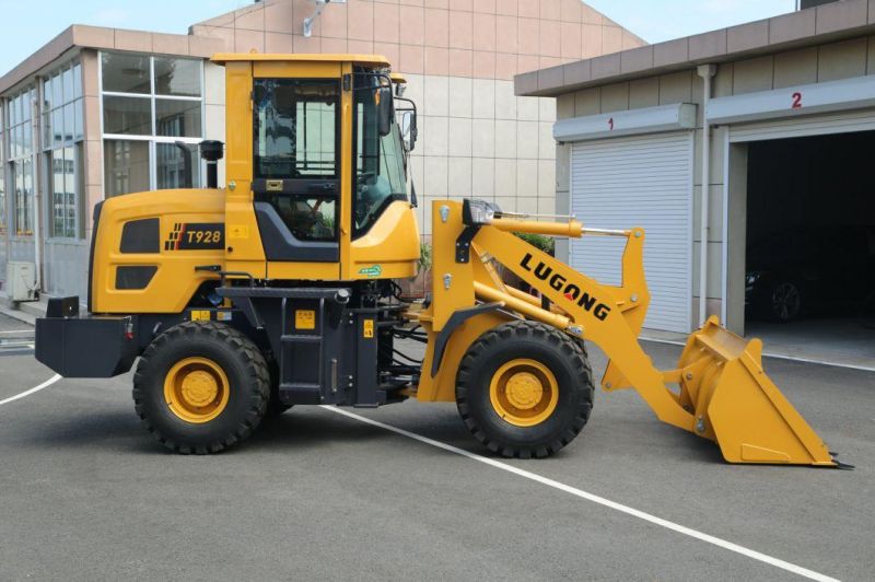 Chinese Lugong Brand Articulated 1600kg Mini Small Hydraulic CE Front End Wheel Loader for Sale T928