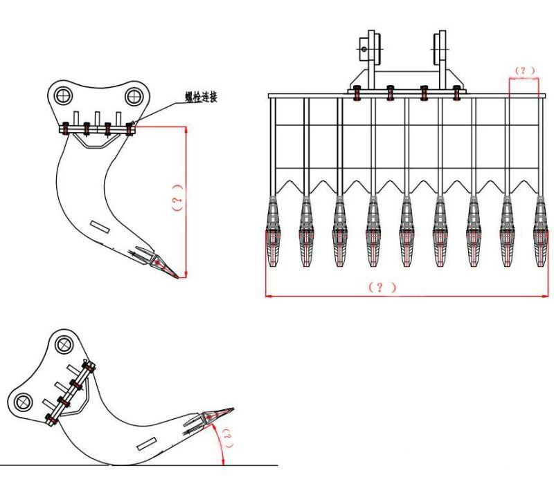 Factory Direct Sale Durable Mini Excavator Root Rake Bucket