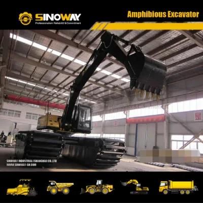 New Designed Swamp Buggy Wetland Dredging Pontoon Excavator Manufacturer
