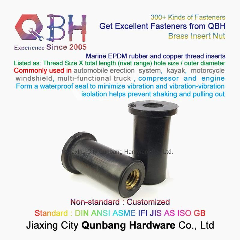 10%off Qbh Multi-Functional Truck Machining Repairing Maintenance Parts EPDM Rubber & Copper Brass Thread Customized Nutsert and Bolt Spare Accessories