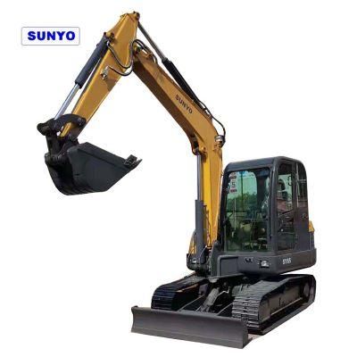 Sunyo Brand Sy65 Mini Excavator Is Hydraulic Excavator, as Crawler Excavator, Mini Loader.