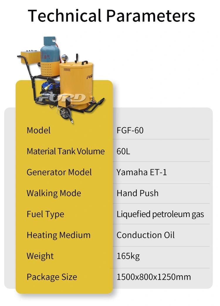 Walk Behind Asphalt Crack Filling Machine with Self Heating Tube