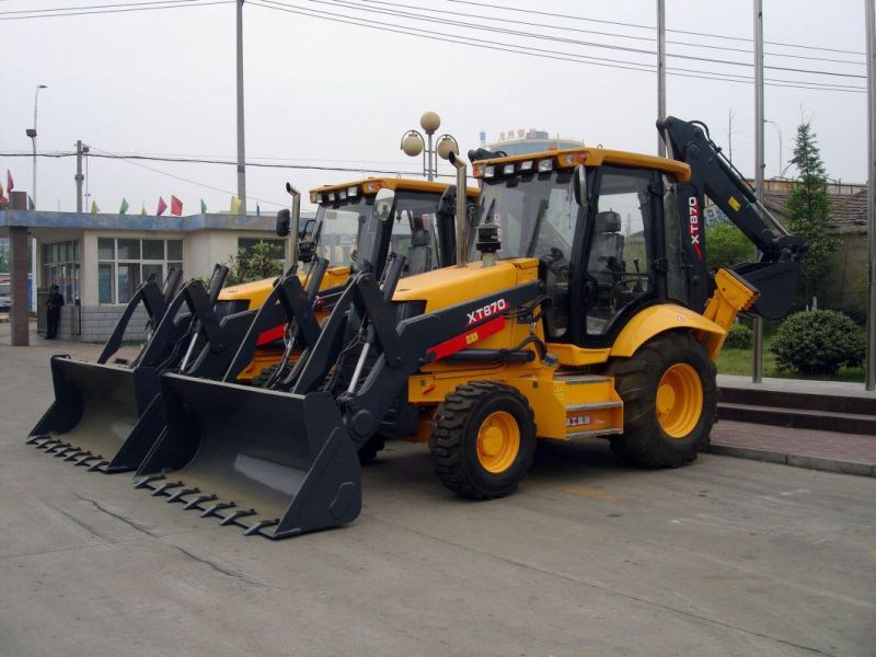 Chinese XCMG Factory 1m3 Xt870 2.5ton Compact Tractor Backhoe Loader Made in China for Sale