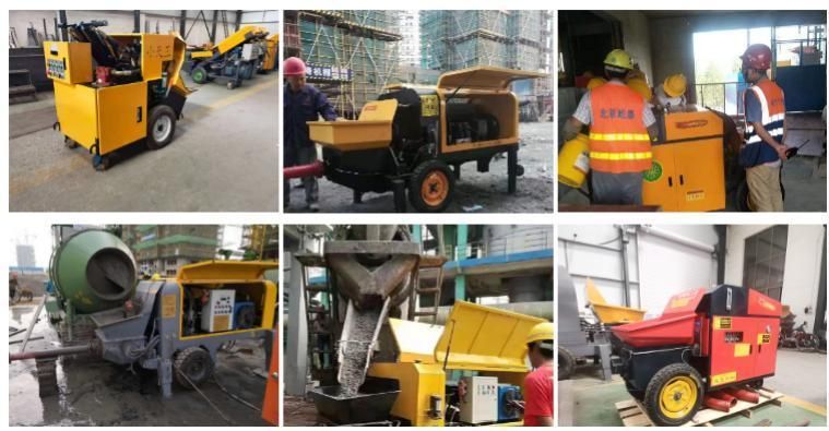 Small Portable Concrete Pump Price Trailer Diesel Power Concrete Pumps with Pipelines for Free