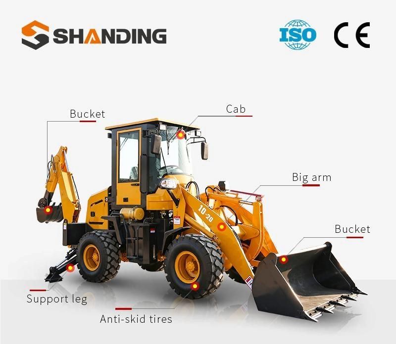 Snow Shovel, Forklift, Grab, Load, One Machine for Multiple Purposes Mini Small Backhoe Loader Jdl10-20