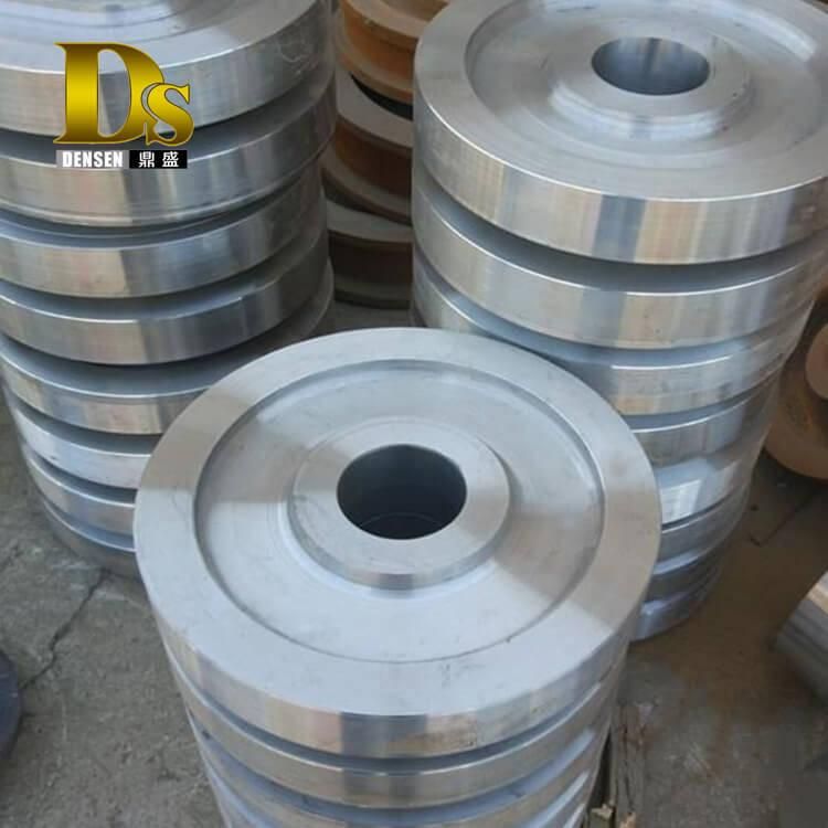 Densen Customized Alloy Steel Super Large Hot Forging Crane Wheels, Crane Rail Wheels, Train Wheels for Sale