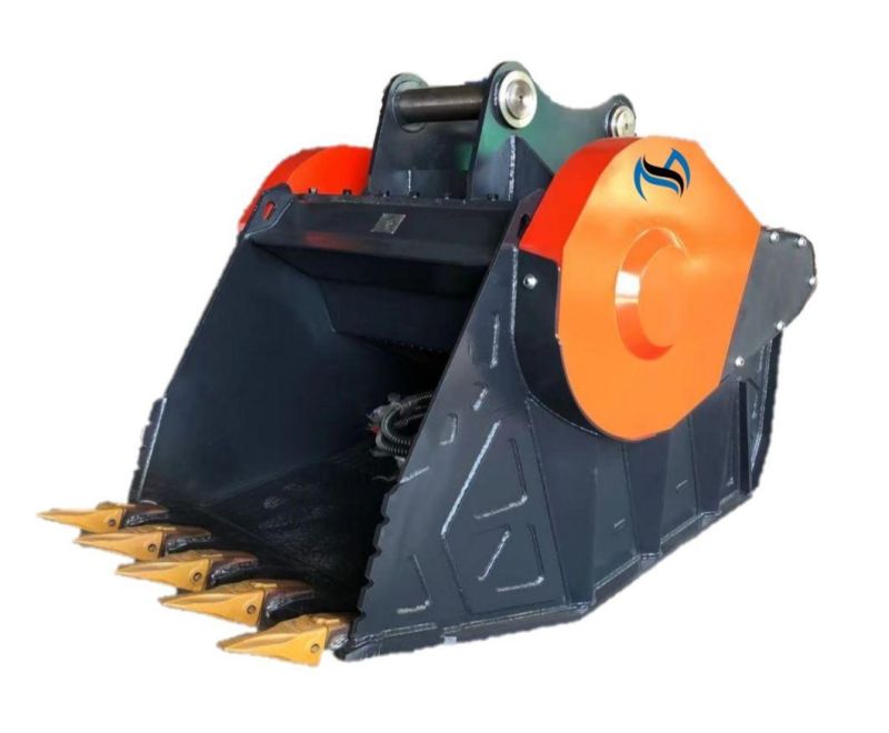 Construction Machinery Padding Bucket Rock Concrete Demolition Waste Excavator Crusher Bucket