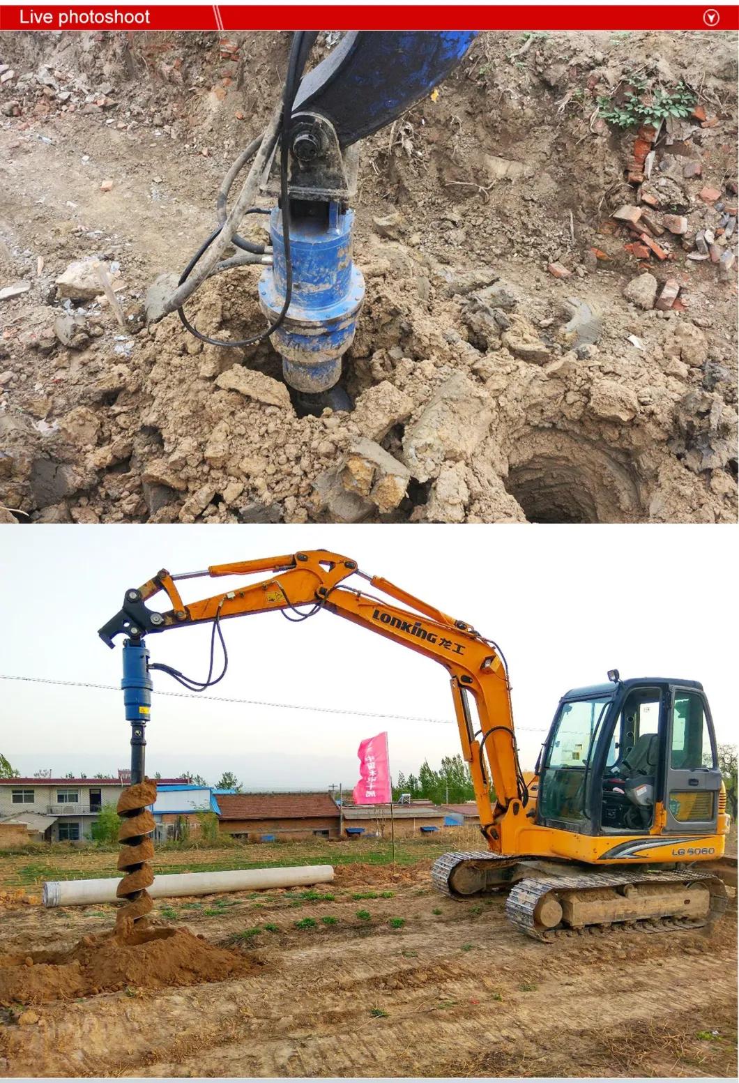 Custom Construction Machinery Parts Auger Drill Hole Pilot Excavator/Crane Mounted Earth Hole Drilling Machine for Pile Installation