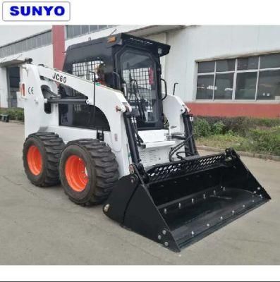 Sunyo Brand Jc60 Skid Steer Loader Is Similar Function as Wheel Loader, Excavator and Backhoe Loader