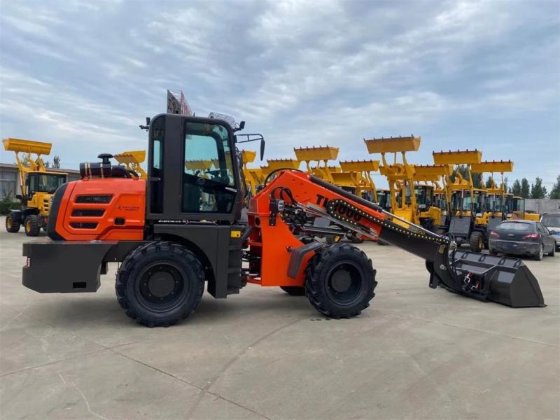 China Factory Wholesale 0.6/0.8/1/1.2/1.5/2 Ton Telescopic Loader Raised Arm Wheel Loader Small Wheel Forklift Site/Farm/Garden CE Certification Euro 5 Engine