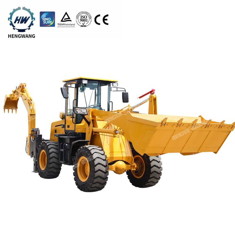 Factory Supply Digging Force 28kn Wheel Engine Backhoe Loader Use for Medium-Sized Roadways