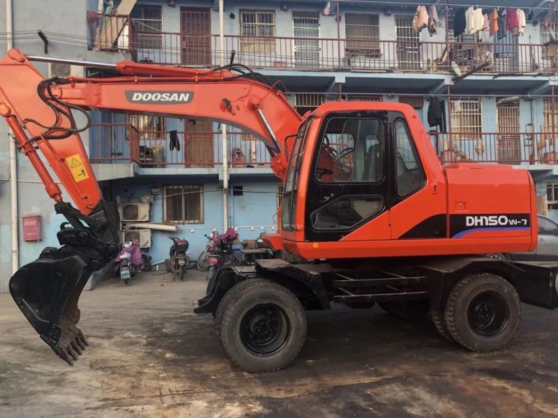 Low Working Hour 15t Used Doosan Dh150W-7 Wheel Excavator