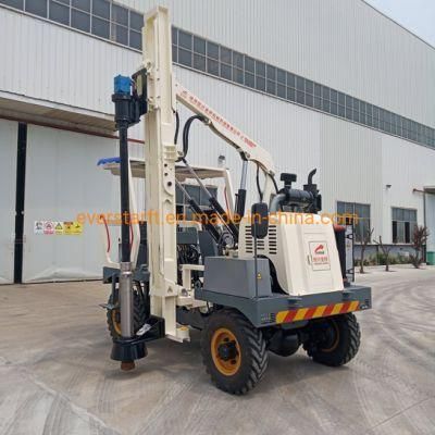 Wheel Type Hammer Hydraulic Pile Driver for Road Construction Highway Guardrail
