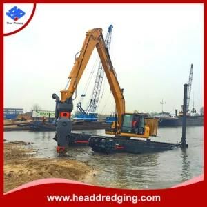 Amphibious Multifunction Dredger Excavator Machine Bucket and Cutter Dredging in The River