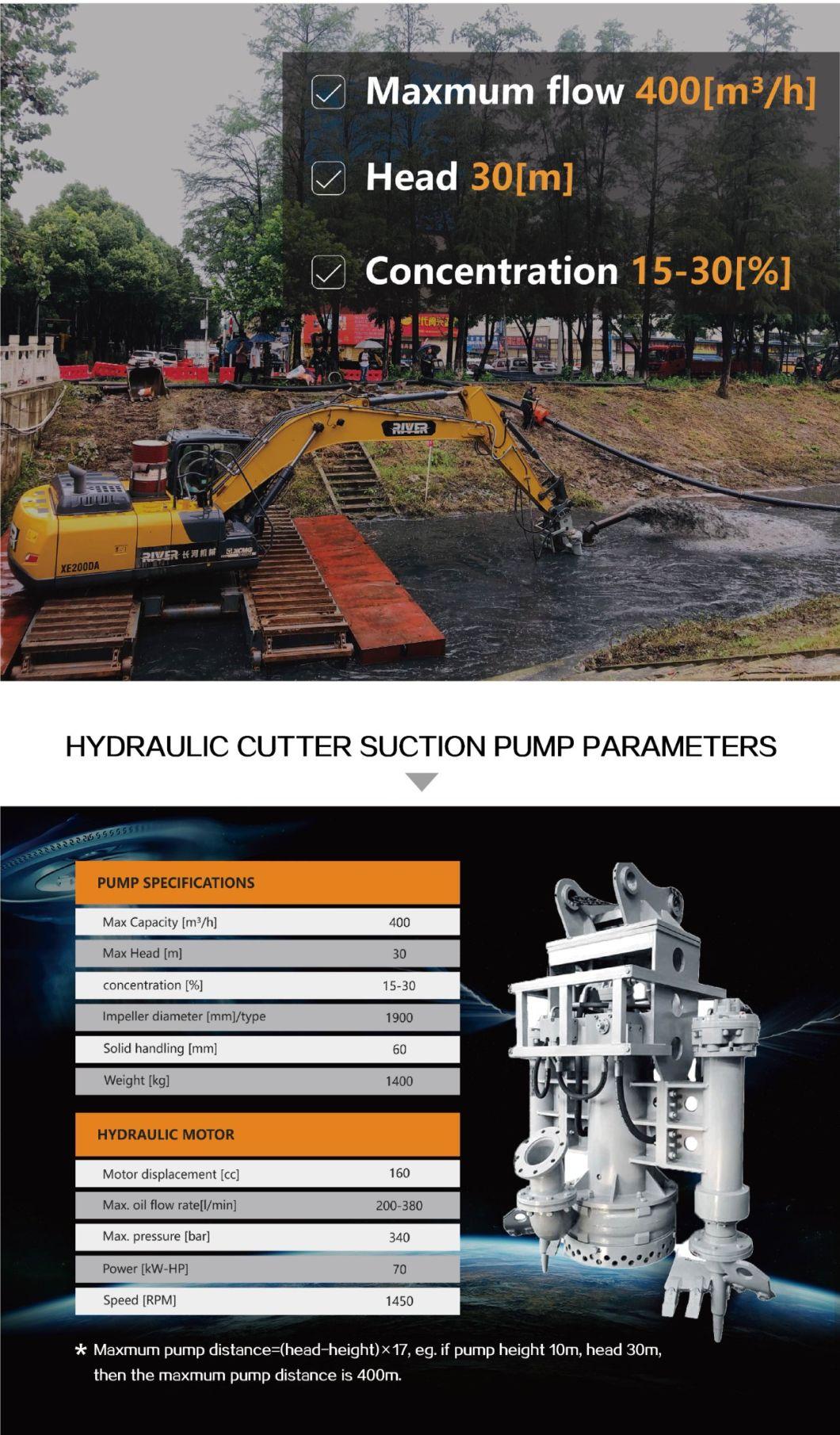 River Amphibious Excavator Dredge Pump with Big Suction Pump Cutter for Clearing of Land
