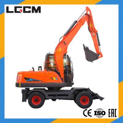 Lgcm Wheel Digger Machine Mini Excavator with Rotating Grapple