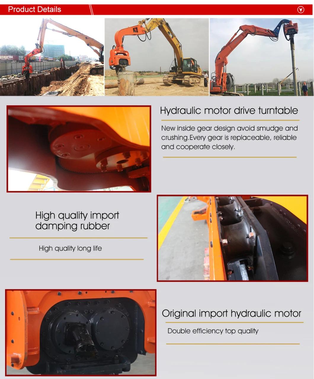 Beiyi Construction Machinery Pile Driving Equipment 18-65t Excavator Mounted Hydraulic Vibro Hammer/Vibratory Sheet Pile Driver