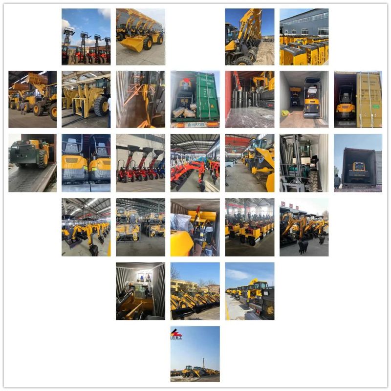 Factory Wholesale 0.8ton 1ton 1.2ton 2ton 3ton 5ton Small Wheel Loader Mini Wheel Forkir Sliding Loader Bihoe Loader