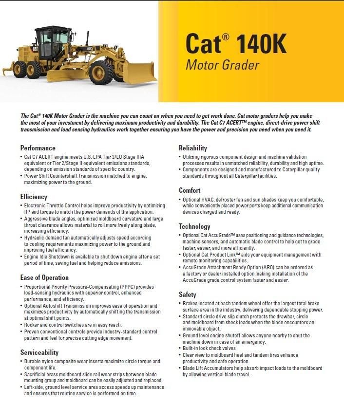 Brand New Catepillar 140K Motor Grader on Sale