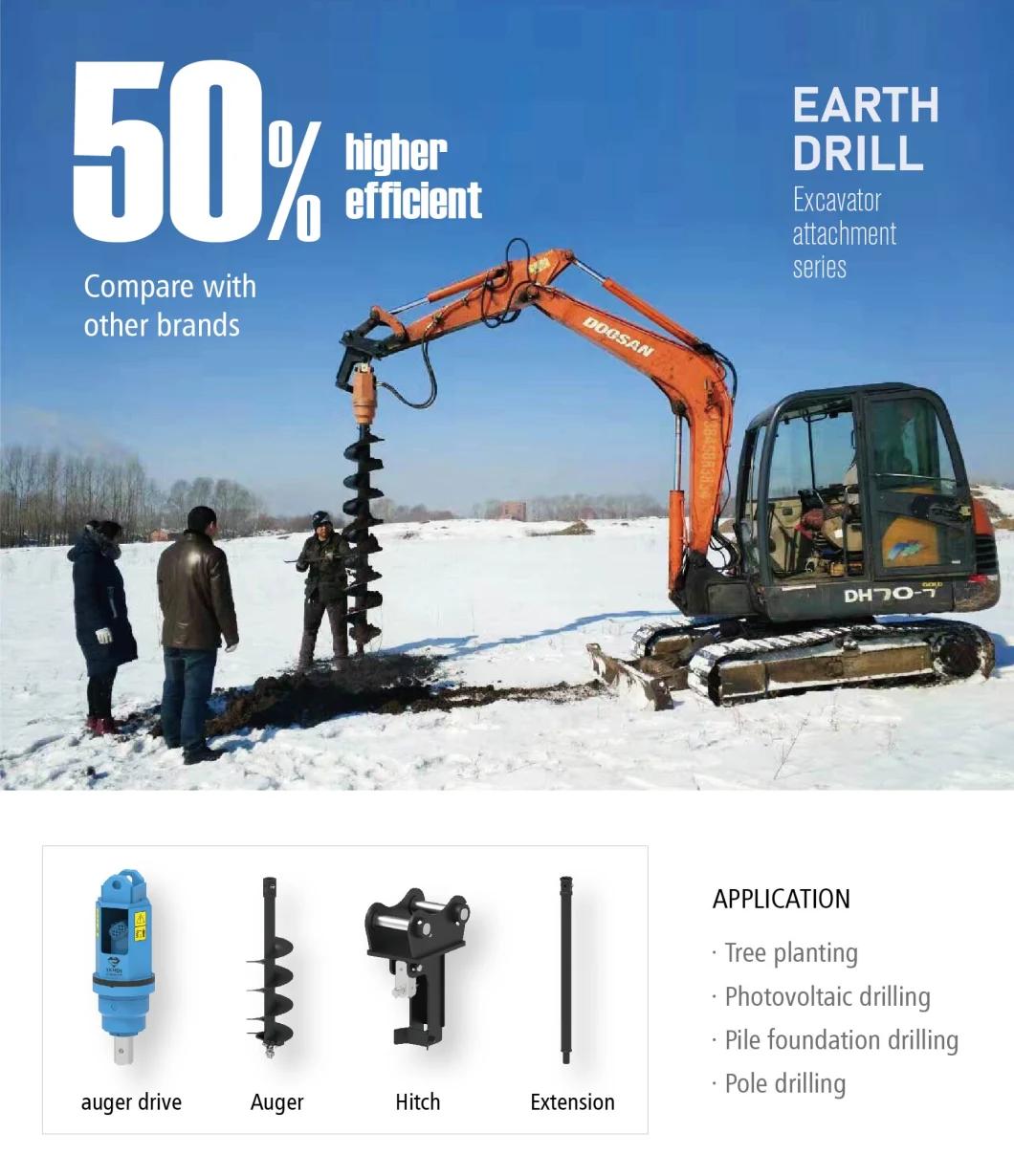 Mini Excavator Attachments Arth Auger Excavator Drill Planting Trees and Digging Holes for Electric Poles So Easy