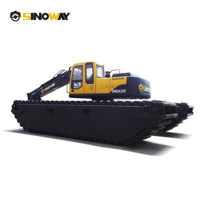 Cat 320d Swamp Buggy Amphibious Dredging Excavator with Floating Pontoon for Water Marsh and Wetland