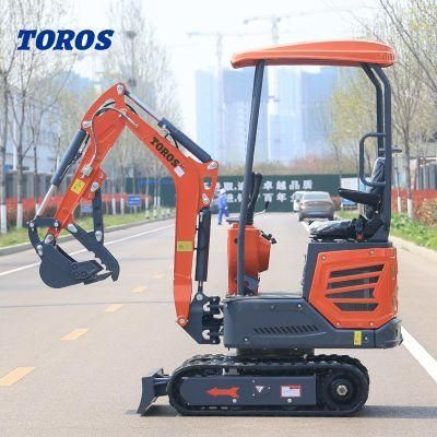 Mini Excavator 1 Ton Agricultural Hydraulic Excavator Small Digger Good Quality 1.2 Ton Mini Excavator Mini Bagger for Sale
