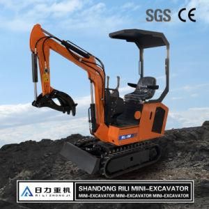 Rili 1 Ton Mini Excavator with Euro V Emission Engine Mini Excavator, Hydraulic Bucket Excavator New Digging Machines Front End Backhoe Digger