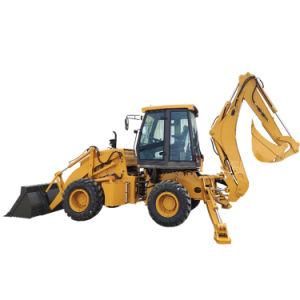 Chinese 6ton Wheel Backhoe Loader Tractor with Front End Loader and Backhoe for Sale