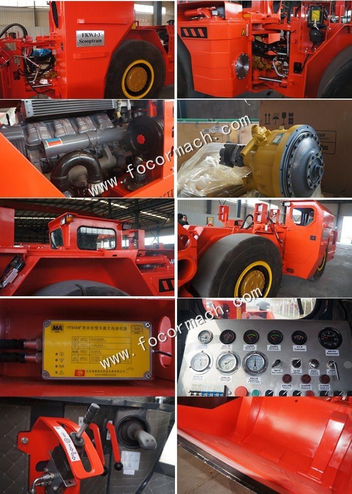 3 Cbm Diesel Underground Scooptram with Closed Cabin and Air Conditioner