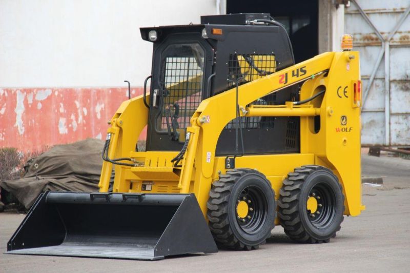 Wolf Zj45 45HP/60HP/75HP/100HP Skid Loader with Cab/Quick Coupler/Attachments for Sales