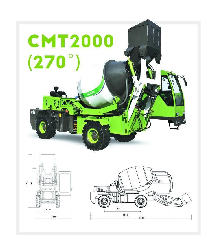 New Hydraulic Huaya Cement Self-Loading Concrete Mixer Truck with CE