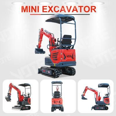 China Made Good Quality New Diesel Engine Hydraulic Cheap Micro Household Garden Small 1000kg Crawler Mini Excavators